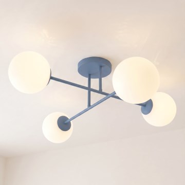 Aufgesetzter Kronleuchter ROMA 4xE14/10W/230V blau