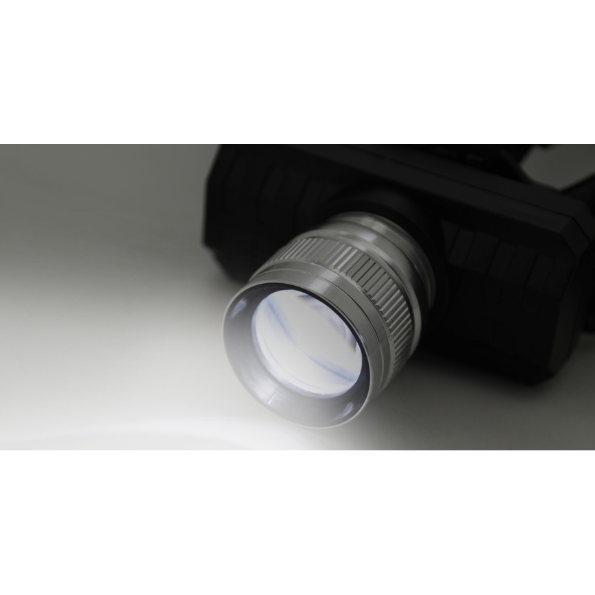 Aufladbare LED-Stirnlampe LED/3W/3,7V 1200 mAh schwarz