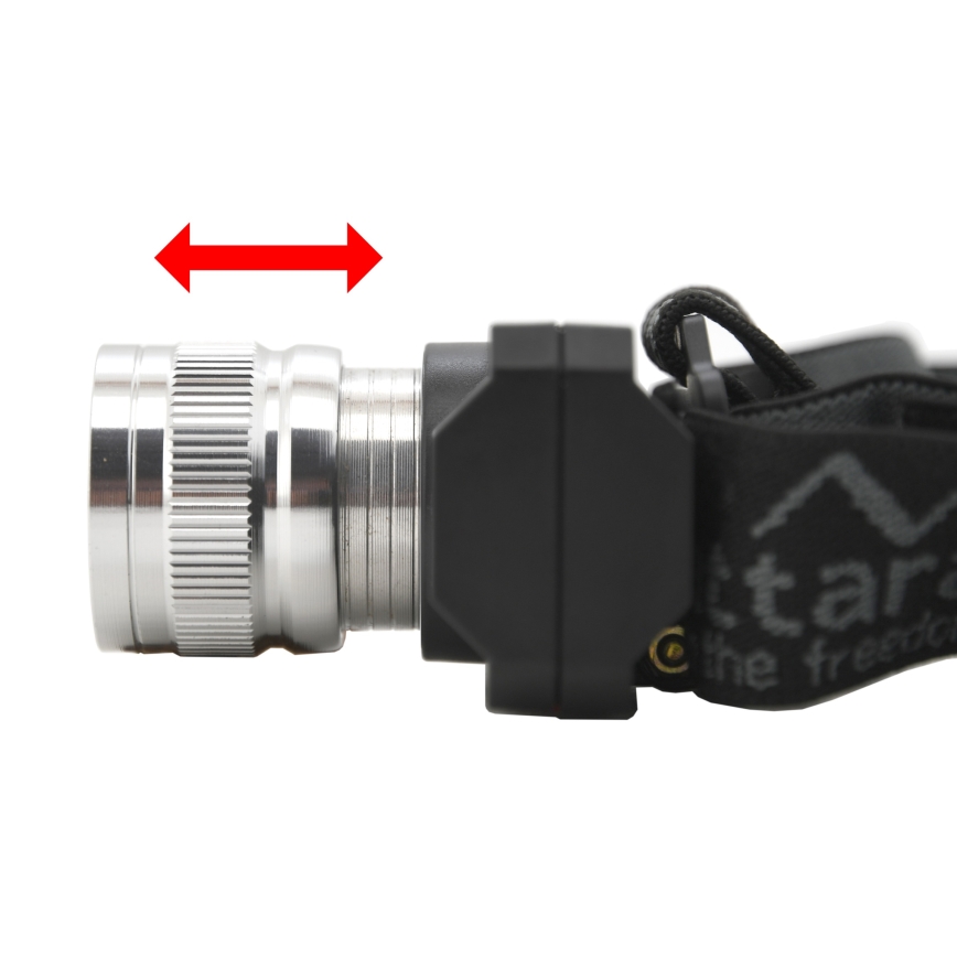 Aufladbare LED-Stirnlampe LED/3W/3,7V 1200 mAh schwarz