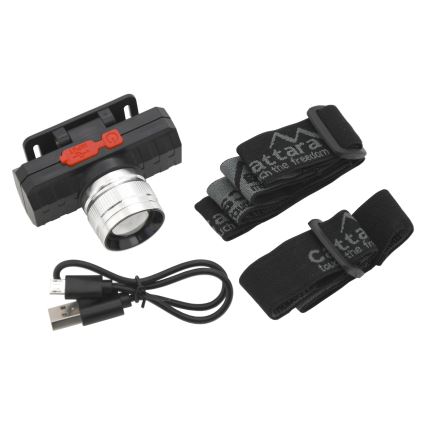 Aufladbare LED-Stirnlampe LED/3W/3,7V 1200 mAh schwarz