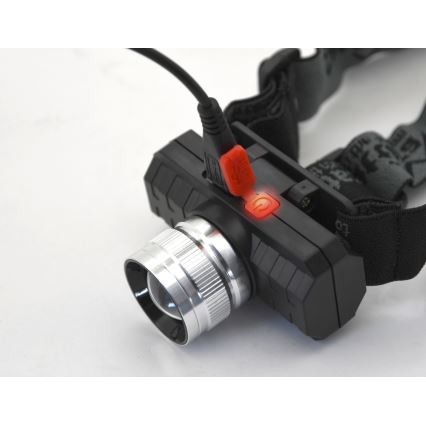 Aufladbare LED-Stirnlampe LED/3W/3,7V 1200 mAh schwarz