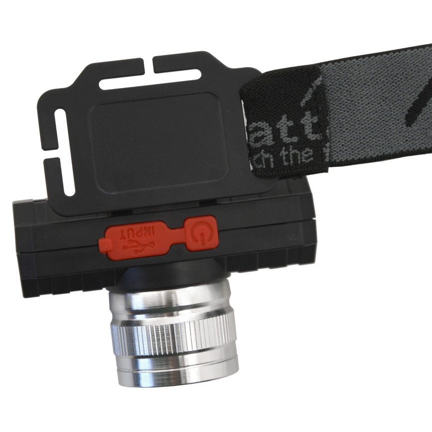 Aufladbare LED-Stirnlampe LED/3W/3,7V 1200 mAh schwarz