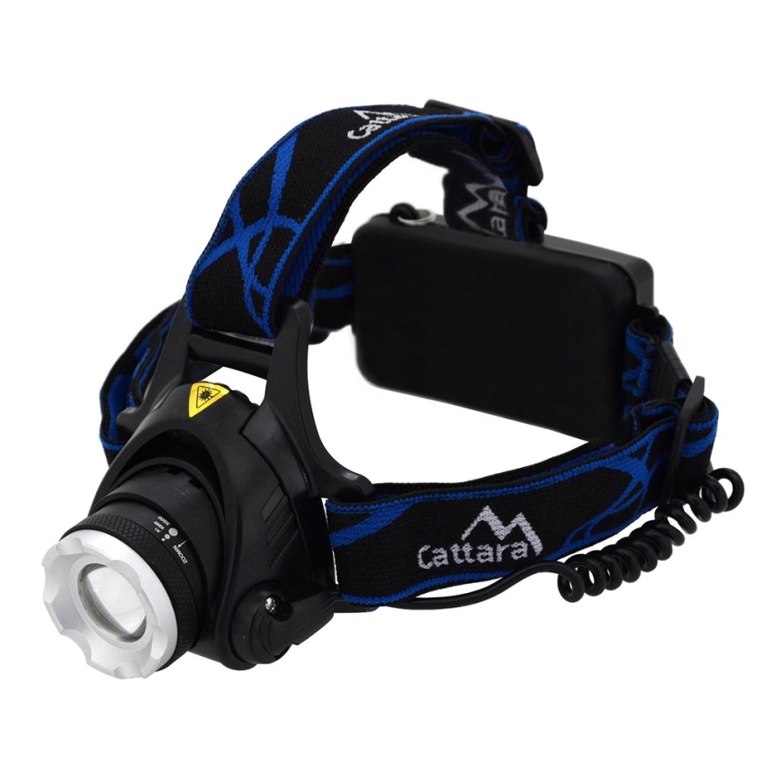 Aufladbare LED-Stirnlampe LED/6W/7,4V 5600 mAh IP44 schwarz/blau