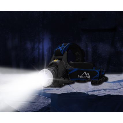 Aufladbare LED-Stirnlampe LED/6W/7,4V 5600 mAh IP44 schwarz/blau