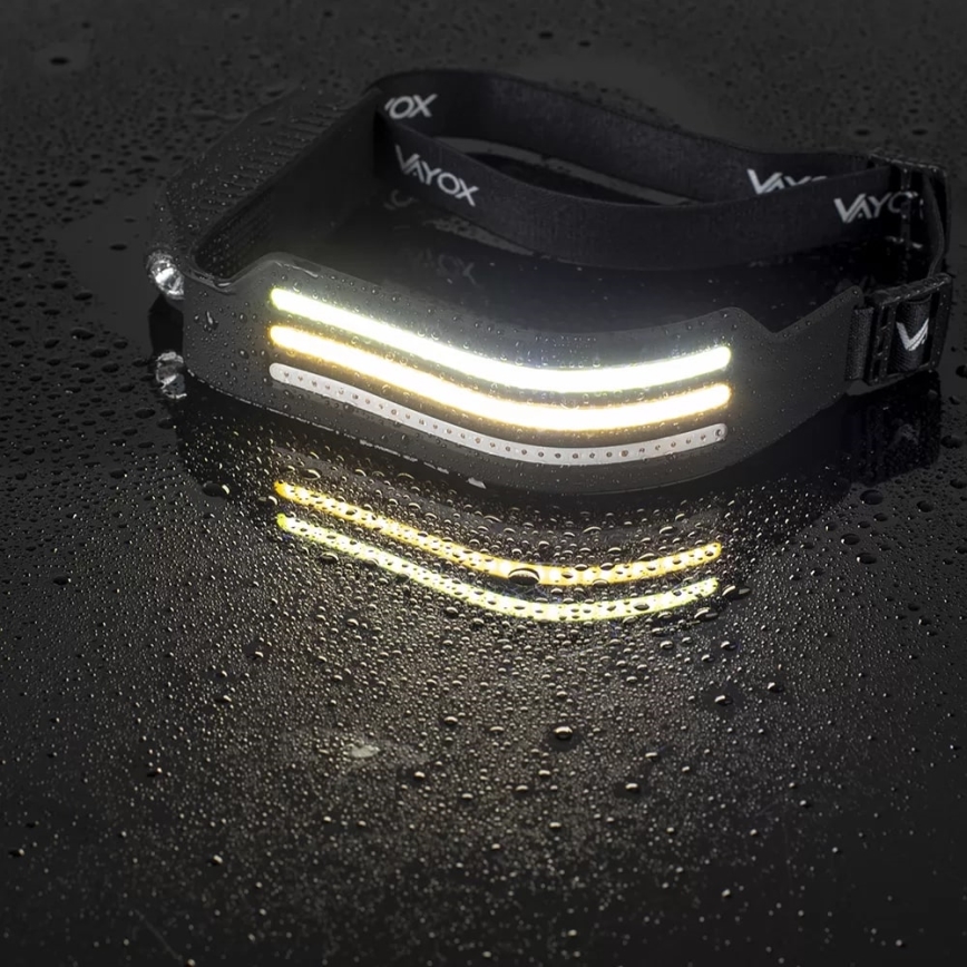 Dimmbare, aufladbare LED-Stirnlampe mit Sensor und rotem Licht 4xLED/5V IP44 300 glänzend 1200 mAh