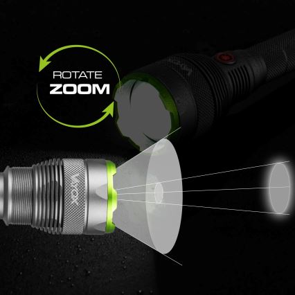 Dimmbare, aufladbare LED-Taschenlampe mit Powerbank Funktion LED/5V IPX7 10000 glänzend 2600 mAh