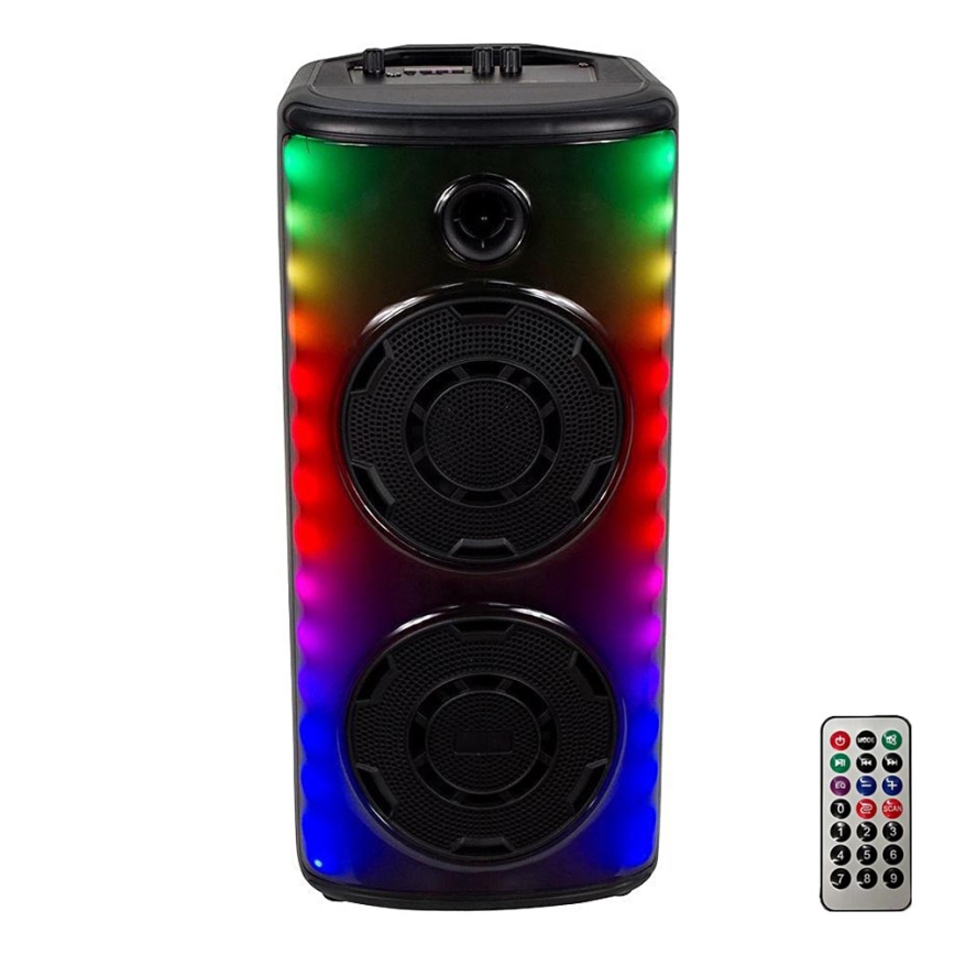 Aufladbarer LED-RGB-Lautsprecher mit Mikrofon 600W/2400 mAh + Fernbedienung