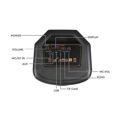 Aufladbarer LED-RGB-Lautsprecher mit Mikrofon 600W/2400 mAh + Fernbedienung