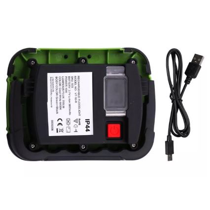 Aufladbarer LED-Strahler SAMSUNG CHIP LED/10W/3,7V IP44 6400K 3600 mAh grün