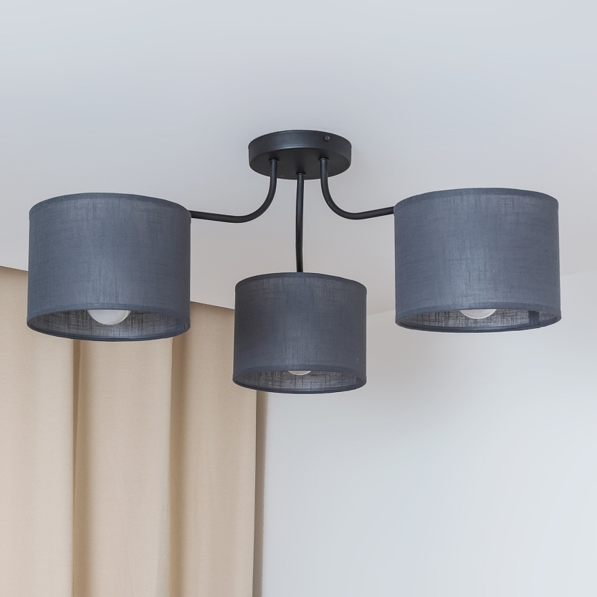 Aufputz-Deckenleuchte ALBA 3xE27/15W/230V grau