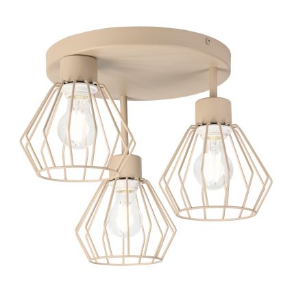 Aufputz-Deckenleuchte AUDREY 3xE27/60W/230V beige