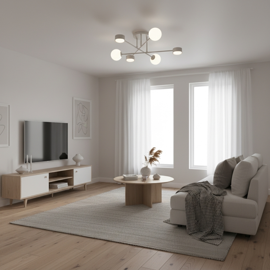 Aufputz-Deckenleuchte HOLON 3xG9/8W/230V + 3xGX53/12W grau