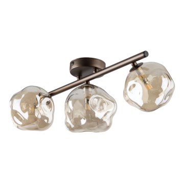 Aufputz-Deckenleuchte LAVA 3xG9/8W/230V Bronze/rauchiges Beige