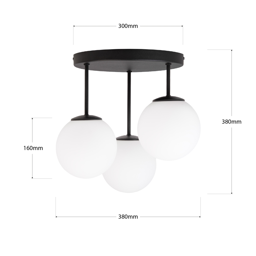 Aufputz-Deckenleuchte MOONLIGHT 3xE27/15W/230V schwarz