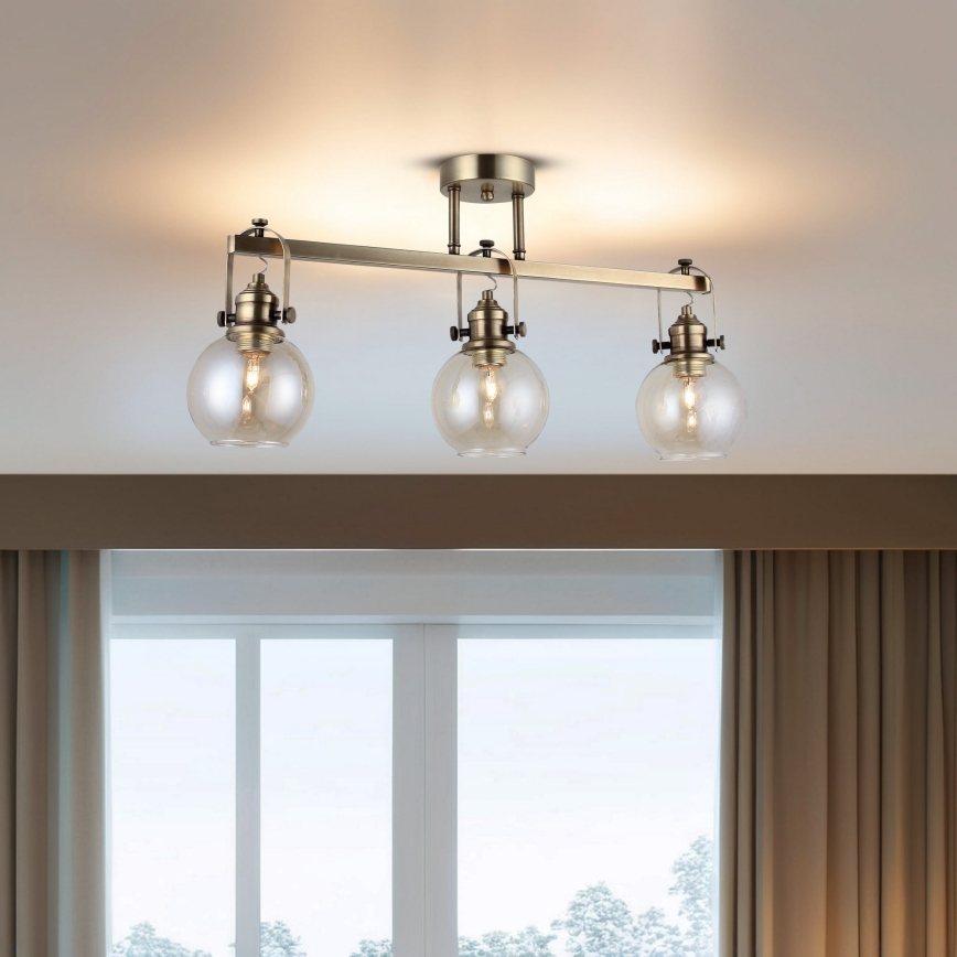 Aufputz-Deckenleuchte POLINO 3xE27/40W/230V Bronze