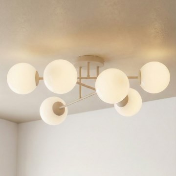 Aufputz-Deckenleuchte ROMA 6xE14/10W/230V beige