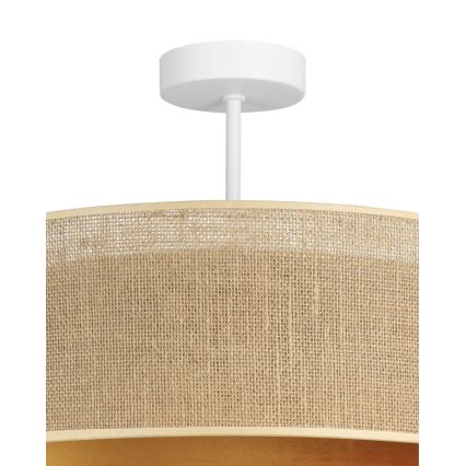 Aufputz-Deckenleuchte SARTA 1xE27/60W/230V Ø 45 cm Kupfer/Jute