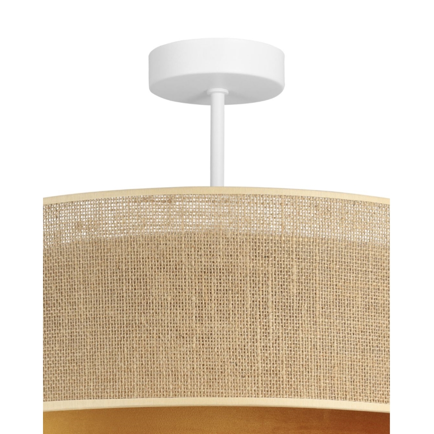 Aufputz-Deckenleuchte SARTA 1xE27/60W/230V Ø 45 cm Kupfer/Jute