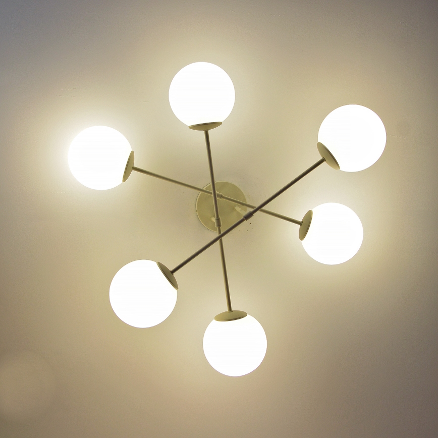 Aufputz-Kronleuchter MOON 6xE27/15W/230V cremefarben