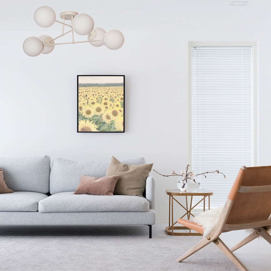 Aufputz-Kronleuchter MOON 6xE27/15W/230V cremefarben