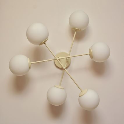 Aufputz-Kronleuchter MOON 6xE27/15W/230V cremefarben