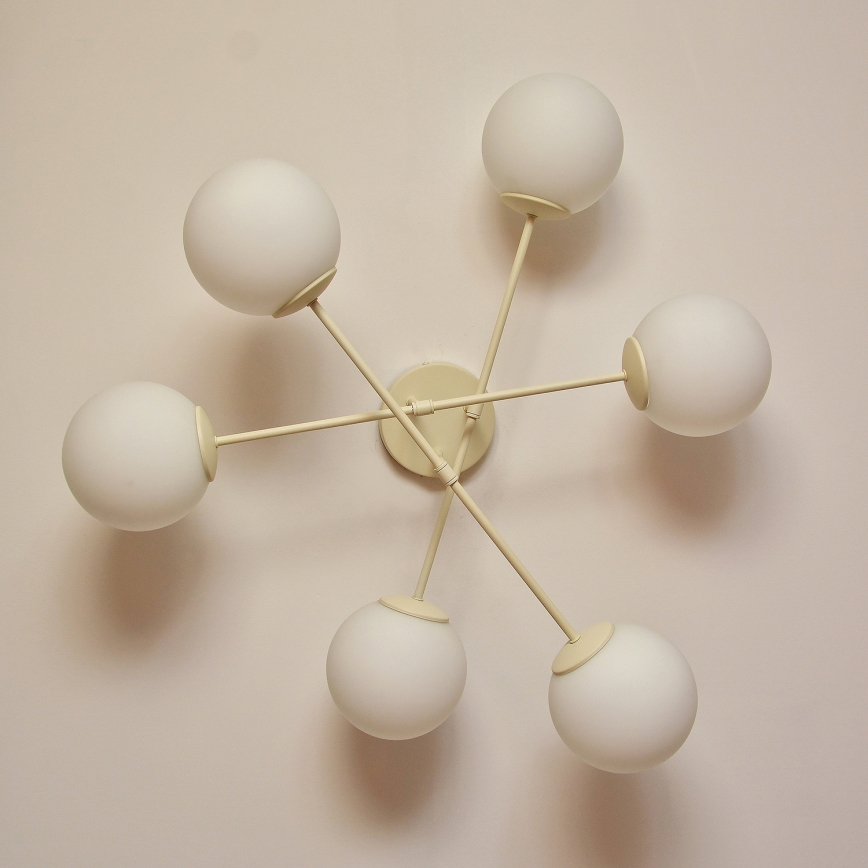 Aufputz-Kronleuchter MOON 6xE27/15W/230V cremefarben