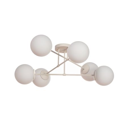 Aufputz-Kronleuchter MOON 6xE27/15W/230V cremefarben