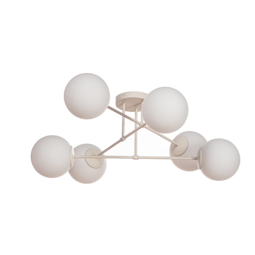 Aufputz-Kronleuchter MOON 6xE27/15W/230V cremefarben