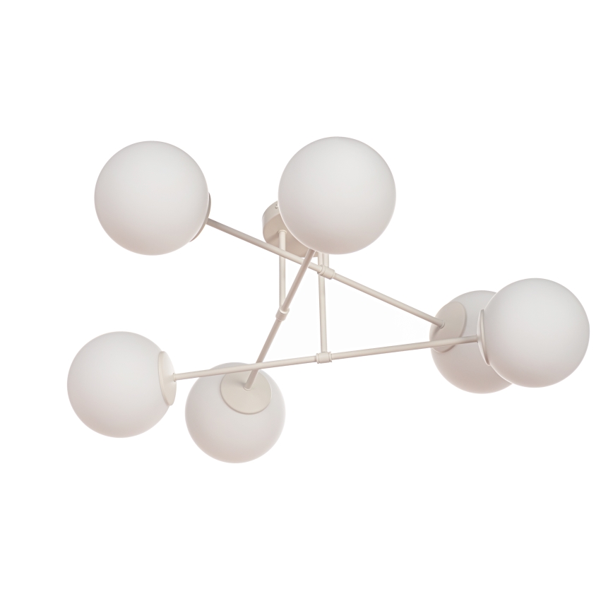 Aufputz-Kronleuchter MOON 6xE27/15W/230V cremefarben