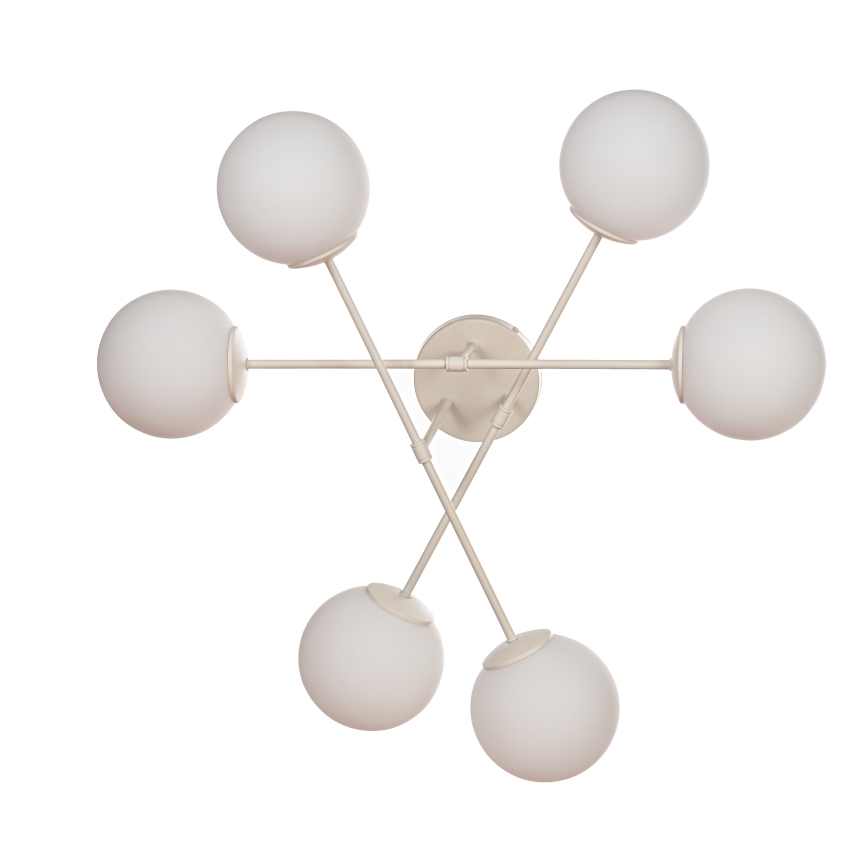 Aufputz-Kronleuchter MOON 6xE27/15W/230V cremefarben