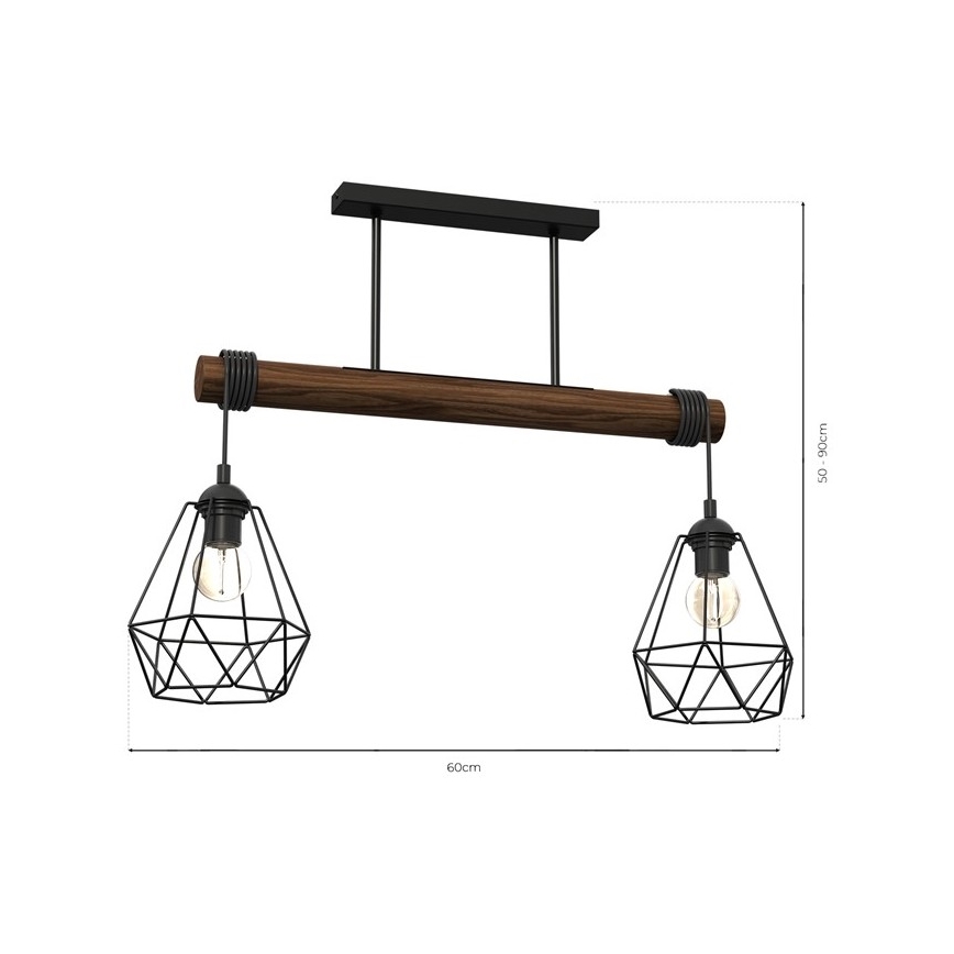 Aufsatzkronleuchter ACERO 2xE27/60W/230V
