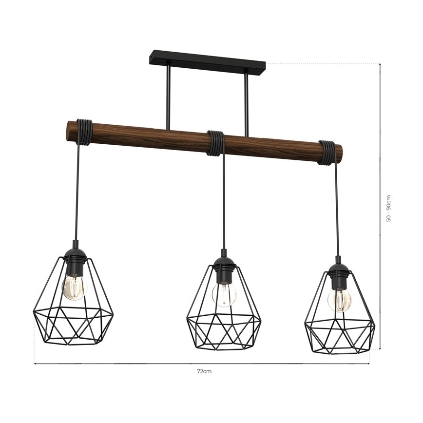 Aufsatzkronleuchter ACERO 3xE27/60W/230V