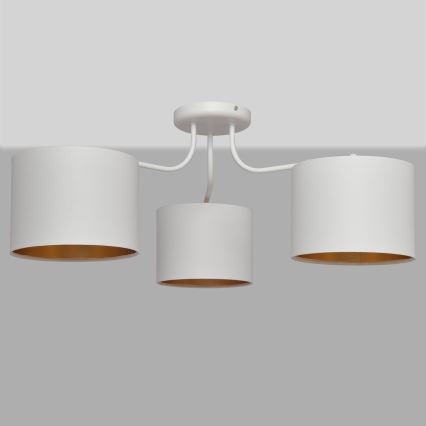 Aufsatzkronleuchter ALBA 3xE27/15W/230V weiß/gold