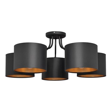 Aufsatzkronleuchter ALBA 5xE27/15W/230V schwarz/gold