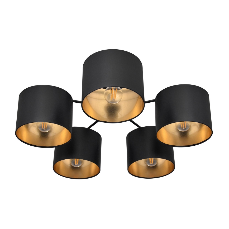 Aufsatzkronleuchter ALBA 5xE27/15W/230V schwarz/gold