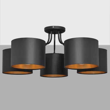 Aufsatzkronleuchter ALBA 5xE27/15W/230V schwarz/gold