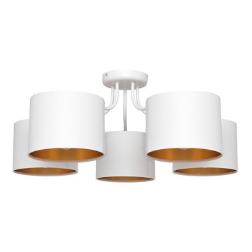 Aufsatzkronleuchter ALBA 5xE27/15W/230V weiß/gold