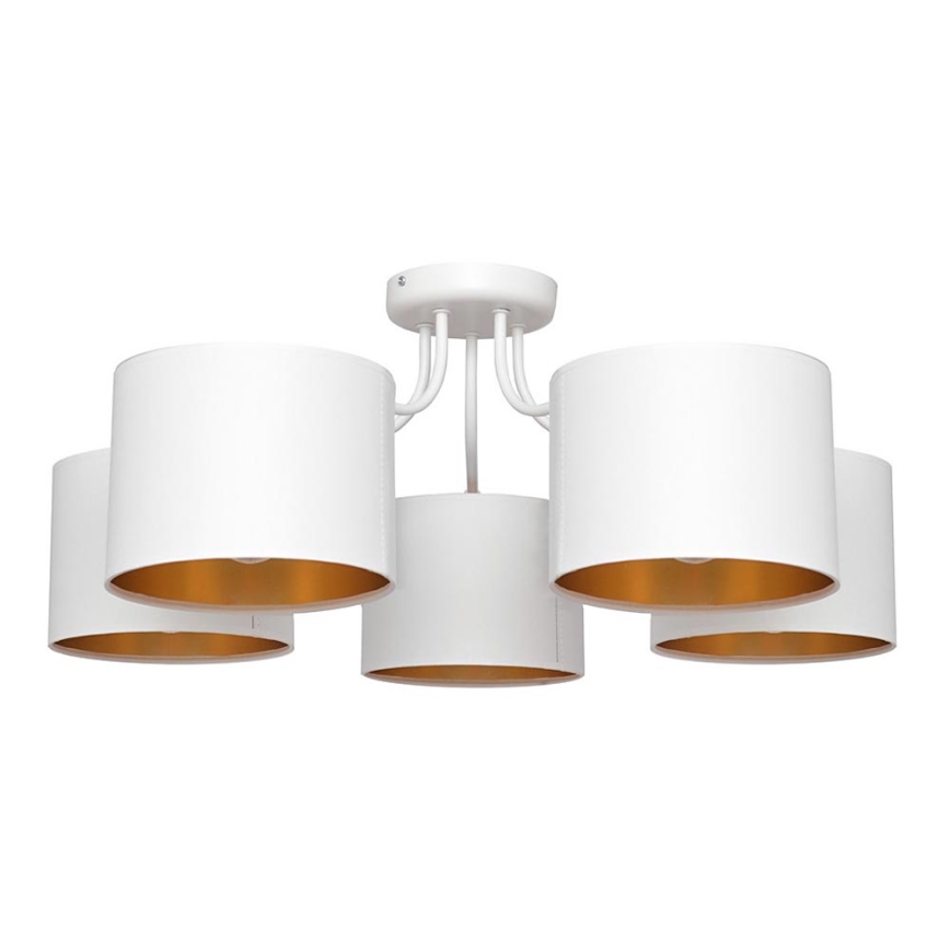 Aufsatzkronleuchter ALBA 5xE27/15W/230V weiß/gold