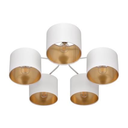 Aufsatzkronleuchter ALBA 5xE27/15W/230V weiß/gold