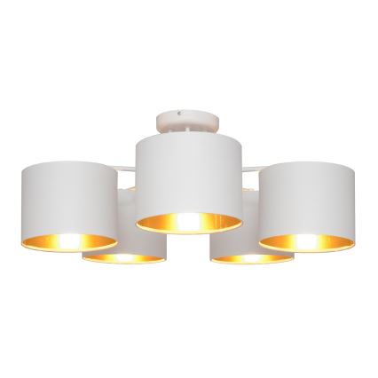 Aufsatzkronleuchter ALBA 5xE27/15W/230V weiß/gold