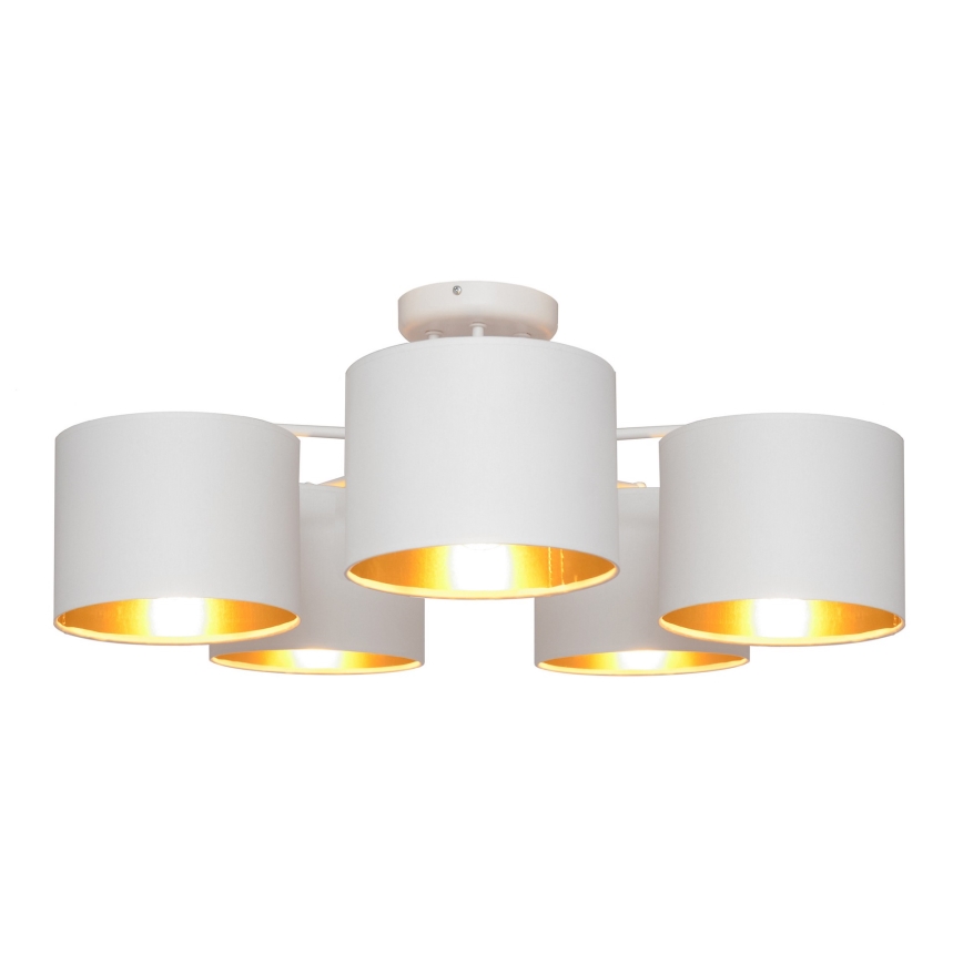 Aufsatzkronleuchter ALBA 5xE27/15W/230V weiß/gold