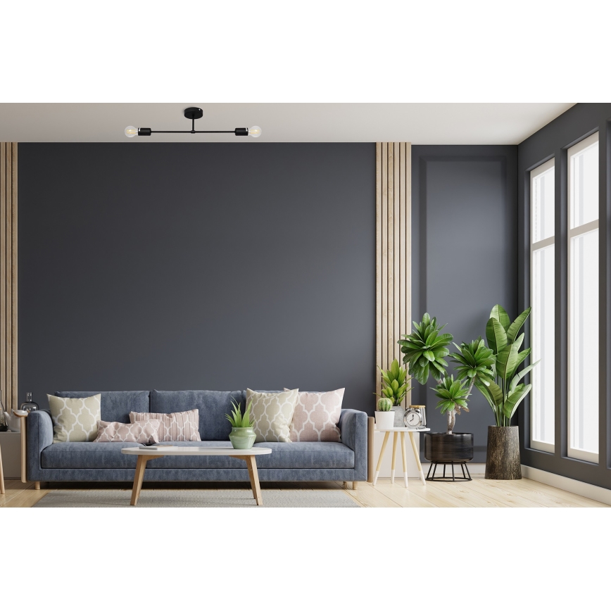 Aufsatzkronleuchter CAMBRIDGE 2xE27/15W/230V schwarz