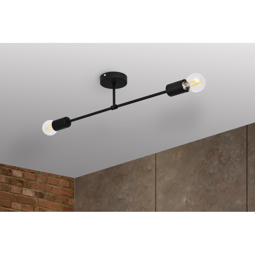 Aufsatzkronleuchter CAMBRIDGE 2xE27/15W/230V schwarz