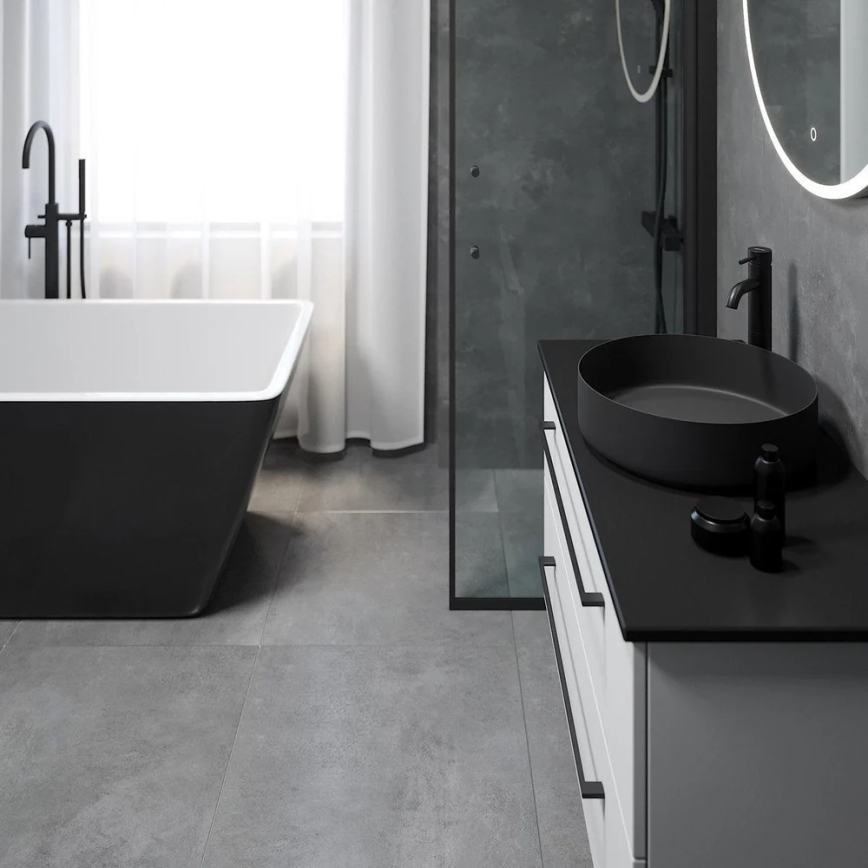 Aufsatzwaschbecken LJORDAL Ø 40 cm, Stahl/Schwarz