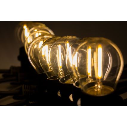 Außen-Dekolichterkette MIMOSA 20xE27/1,3W/230V IP44 20m