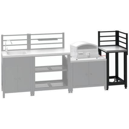 Außen-Eckmodul 47x47x123 cm schwarz/Edelstahl