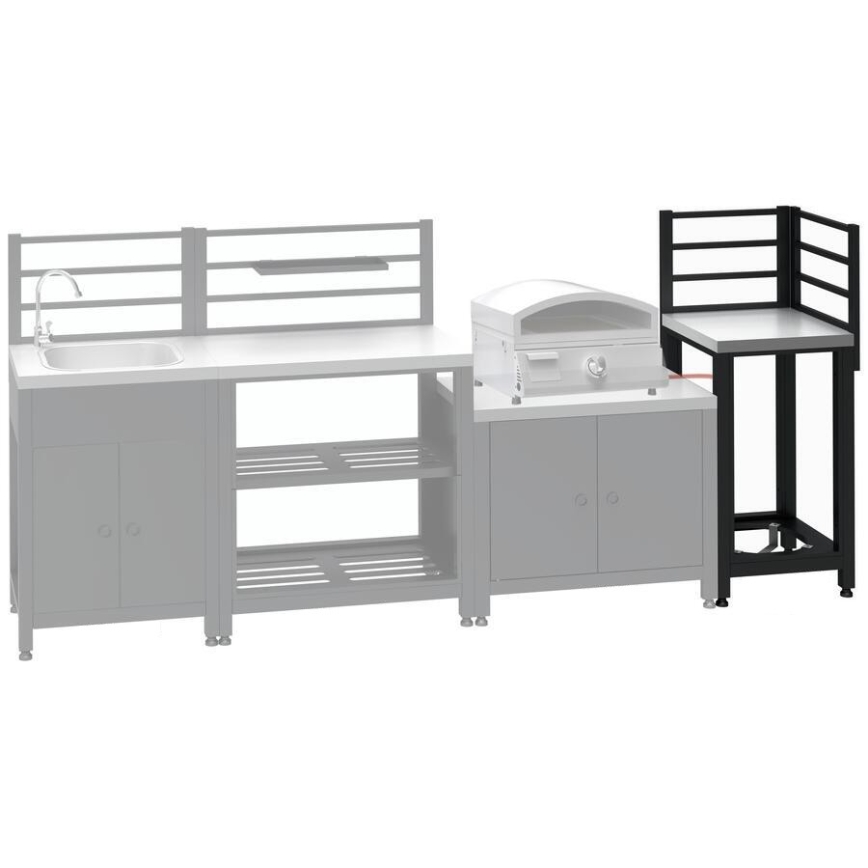 Außen-Eckmodul 47x47x123 cm schwarz/Edelstahl