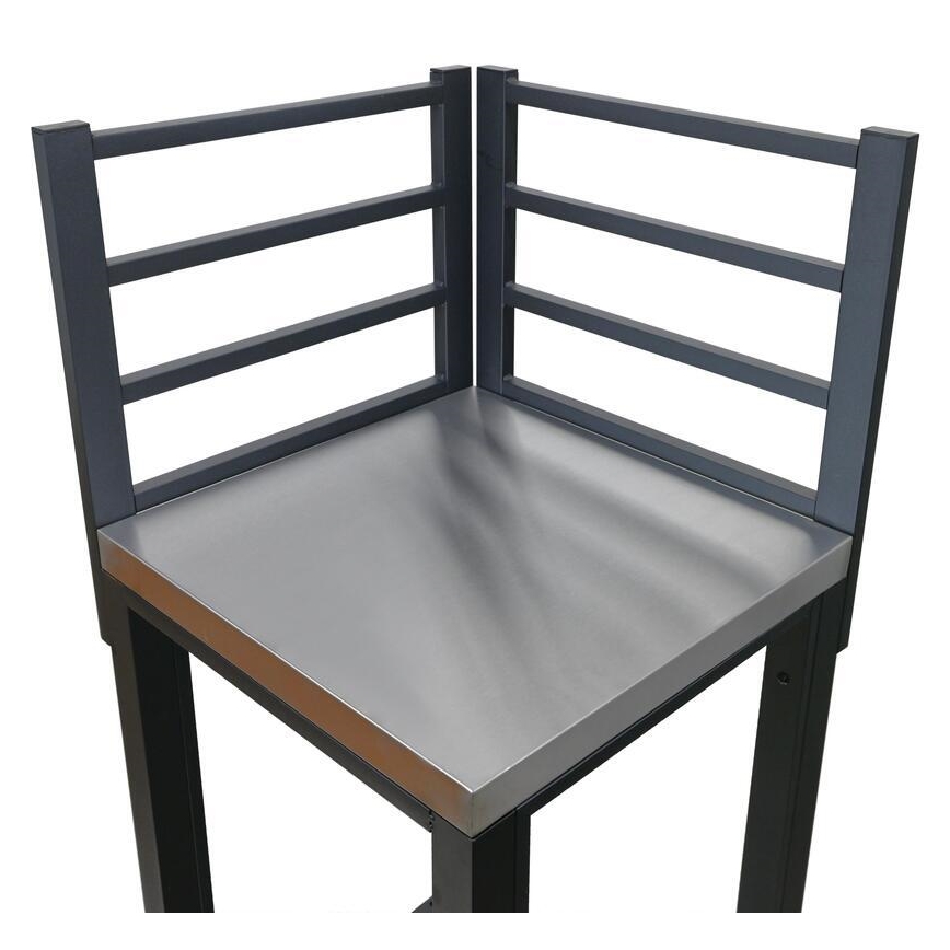 Außen-Eckmodul 47x47x123 cm schwarz/Edelstahl