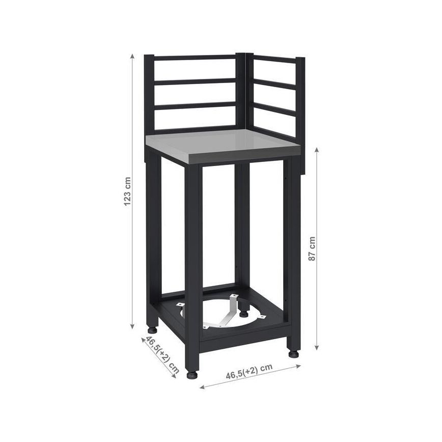 Außen-Eckmodul 47x47x123 cm schwarz/Edelstahl