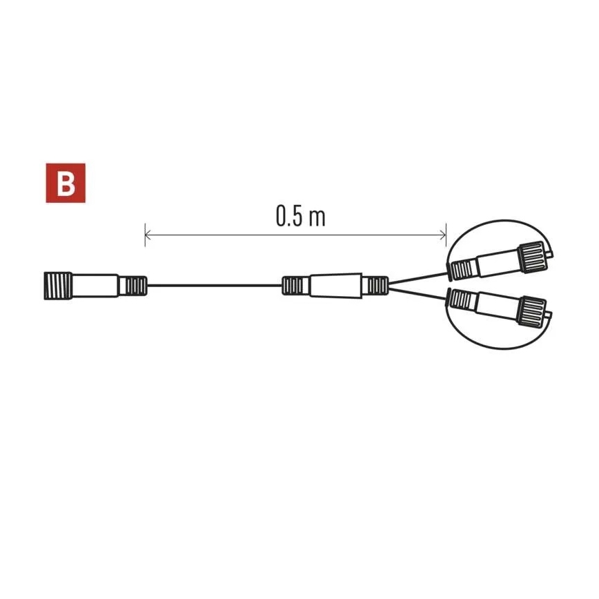 Außen-Verteilerkabel für Verbindungsketten, 0,5 m, IP44